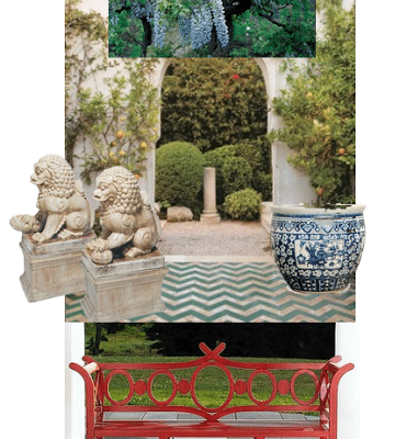 Chinoiserie Chic in Florida: The Courtyard and Front Door