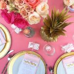 pink-gold-pineapple-tablescape-roses-1
