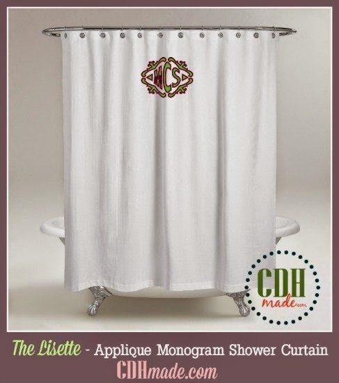 Applique Shower Curtain Monogram The Glam Pad