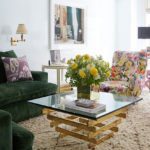 vladimir-kagan-chairs-floral-green-velvet-sofa-sectional-vintage-brass-coffee-table