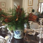 the-enchanted-home-blue-and-white-thanksgiving-pheasants-white-pumpkins-leaves-tablescape