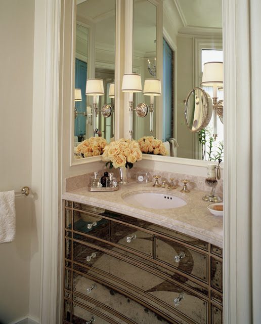 Mirrored Bathroom Vanity The Glam Pad, Mirrored Bath Vanity