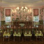 pink-and-green-dining-room-buffalo-check-chinoiserie-handpainted-wallpaper-traditional
