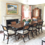 elegant-traditional-southern-dining-room-pink-draperies-curtains
