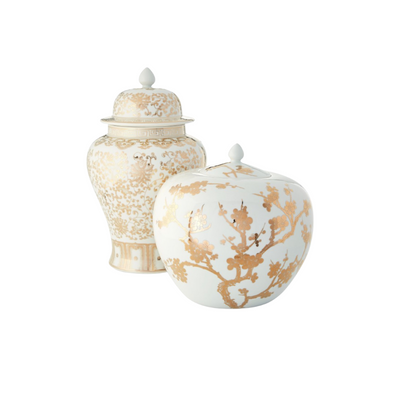 Gold and White Ginger Jars