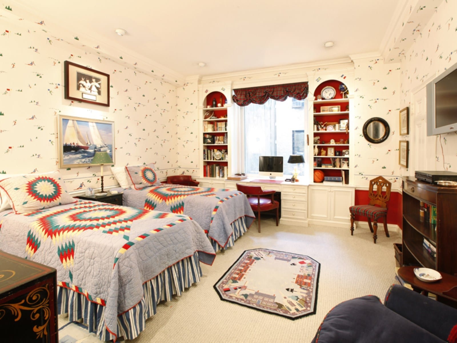 twin-beds-preppy-quilts-bedroom - The Glam Pad