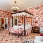 red-toile-bedroom-canopy-bed