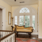 staircase-landing-french-antique-settee