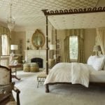 canopy bed-bedroom-toile-neutral