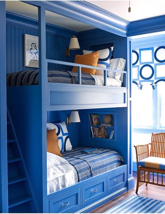 Blue Boys Room Bunk Beds The Glam Pad, Haynes Bunk Beds
