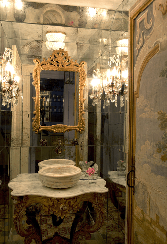 Mirrored Powder Room mirrored-powder-room - The Glam Pad