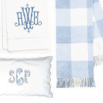 monogrammed-pillows-linens-blanket-gingham