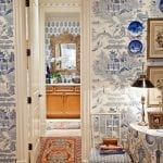 blue-and-white-chinoiserie-pagoda-wallpaper-persian-rug-blue-and-white