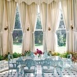 breakfast-room-striped-curtains-vintage-iron-table-chairs