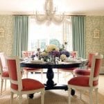 coral-blue-french-chairs-round-table-dining-room