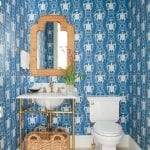 turtle-print-wallpaper-katie-ridder-wicker-basket-jewel-box-powder-room-coastal-chic