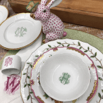 herend-bunnies-fishnet-butterflies-monogrammed-porcelain-napkin-rings