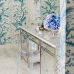mirrored-vanity-brunschwig-fils-bird-thistle-blue-white-bathroom