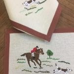 patricia-altschul-english-country-placemats-napkins-embroidery-equine-horses-equestrian-hound-hunting-hunt-luzanne-otte-leron-linens-english-country