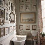 english-country-home-bathroom-botanical-prints-framed-tub