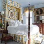 marsha-mason-four-poster-tester-bed-blue-yellow-toile-bedroom-d-porthault-couers-linens