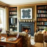 decorative-painter-alistair-erskine-library-walls-curtains-sofa-jasper-colefax-fowler-lamp-edwardian-writing-table