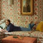 nina-flohr-bennison-linen-fabric-upholstered-walls-sofa-chanel-sweater