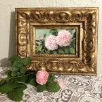 pink-antique-roses-oil-painting-carolina-elizabeth-framed-gilt-gold-lace