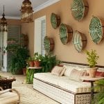 veere-grenney-tangier-morocco-architectural-digest-porch-patio-terra-cotta-pottery-day-bed-lantern