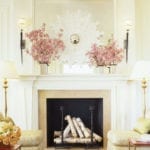 Suzanne-Tucker-2007 Showcase – Living Room-starburst-mirror-white-mantel