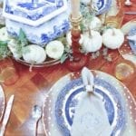 blue-willow-monogrammed-napkins-linens-white-pumpkins-tablescape