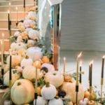gilt-pumpkins-gold-black-spray-paint-white-pink-candles