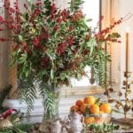 holly-berries-greenery-crystal-vase-christmas-oranges-bowl-sterling-silver-tray-tea-set