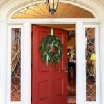 suzanne-rheinstein-los-angeles-california-red-front-door-wreath-leaded-glass-persian-rug