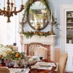veranda-magazine-garland-mantel-oranges-pine-cones-tablescape-table-setting