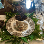 woodland-spode-horn-flatware-etched-crystal-glasses-goblets-silver-mint-julep-cups-pinecones