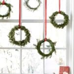 Christmas-window-hanging-mini-wreaths-red-ribbon