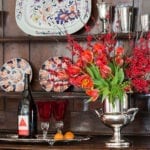 antique-hutch-imari-plates-sterling-silver
