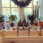 christmas-kitchen-sink-display-paper-whites-oranges-bottle-brush-christmas-trees