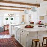 cozy-christmas-kitchen-decor-ideas-persian-rug-oriental-wreaths-red-kitchenaid-pomegranets