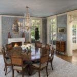 traditional-dining-room-fireplace-round-table