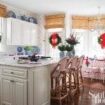 white-marble-kitchen-classic-blue-white-chinoiserie-accents-decorated-for-christmas-wreaths