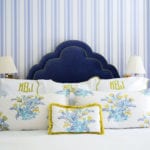 celerie-kemble-bedroom-ticking-stripes-wallpaper-monogrammed-linens-blue-green