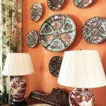 chinese-rose-medallion-famille-plates-hanging-on-wall-vignette
