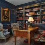 blue-lacquered-library-narragansett-green-benjamin-morre-stark-carpet-leopard