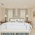blue-white-bedroom-monogrammed-linens-leontine-cathy-kincaid-house-for-sale