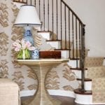 bunny-williams-table-stairs-runner-oushak-rug-amy-berry