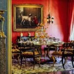 lee-radziwill-manhattan-apartment-dining-room-tigre-velvet-chairs-tiger-regency-style