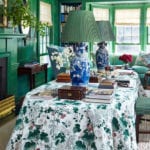 miles-redd-lee-jofa-hollyhock-althea-chintz-green-dining-room-blue-white-chinese porcelain-lamps