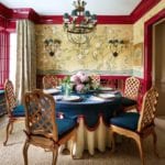 red-lacquered-dining-room-walls-chinoiserie-wallpaper-gracie-de-gournay-fretwork